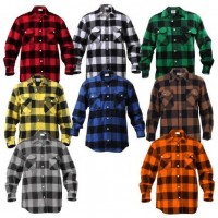 Men's Classic Check Shirts Long Sleeve Plaid Shirt Brushed Cotton Flannel Shirts